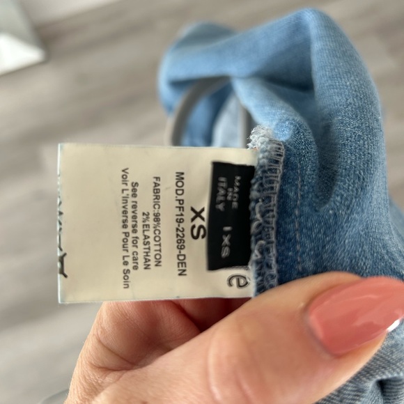 NWT retrofete Willa Mini Dress in Light Wash Denim Jean Long Sleeve XS extra sma - Picture 10 of 10